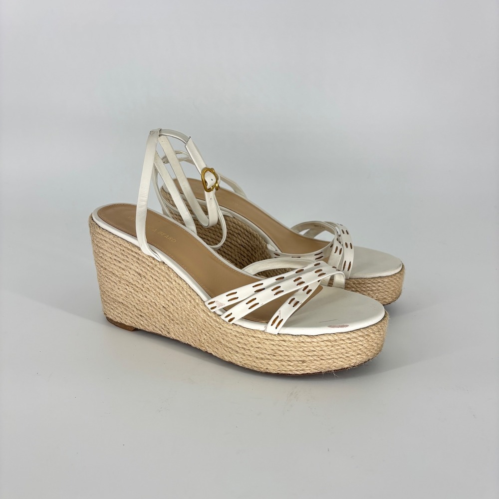 Veronica Beard Philene Wedge Sandal Coconut Women Size 8 Espadrille Platform